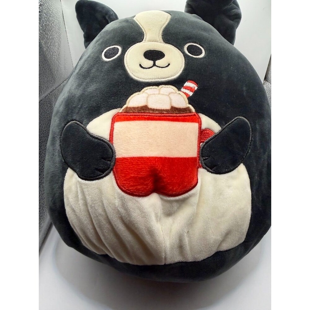 George the Boston Terrier Stuffed Plush Winter Hot Chocolate Squishmallow No Tag